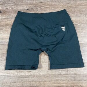 Gymreapers Women's Infinity Shorts Athletic Fitted Workout High Waist L Grn/Blue